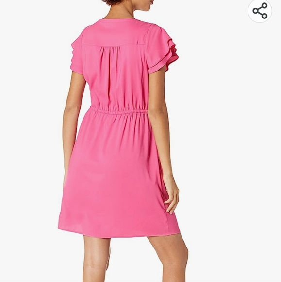 Goodthreads Ruffle/Flutter-Sleeve Georgette Dress - Picture 3 of 5